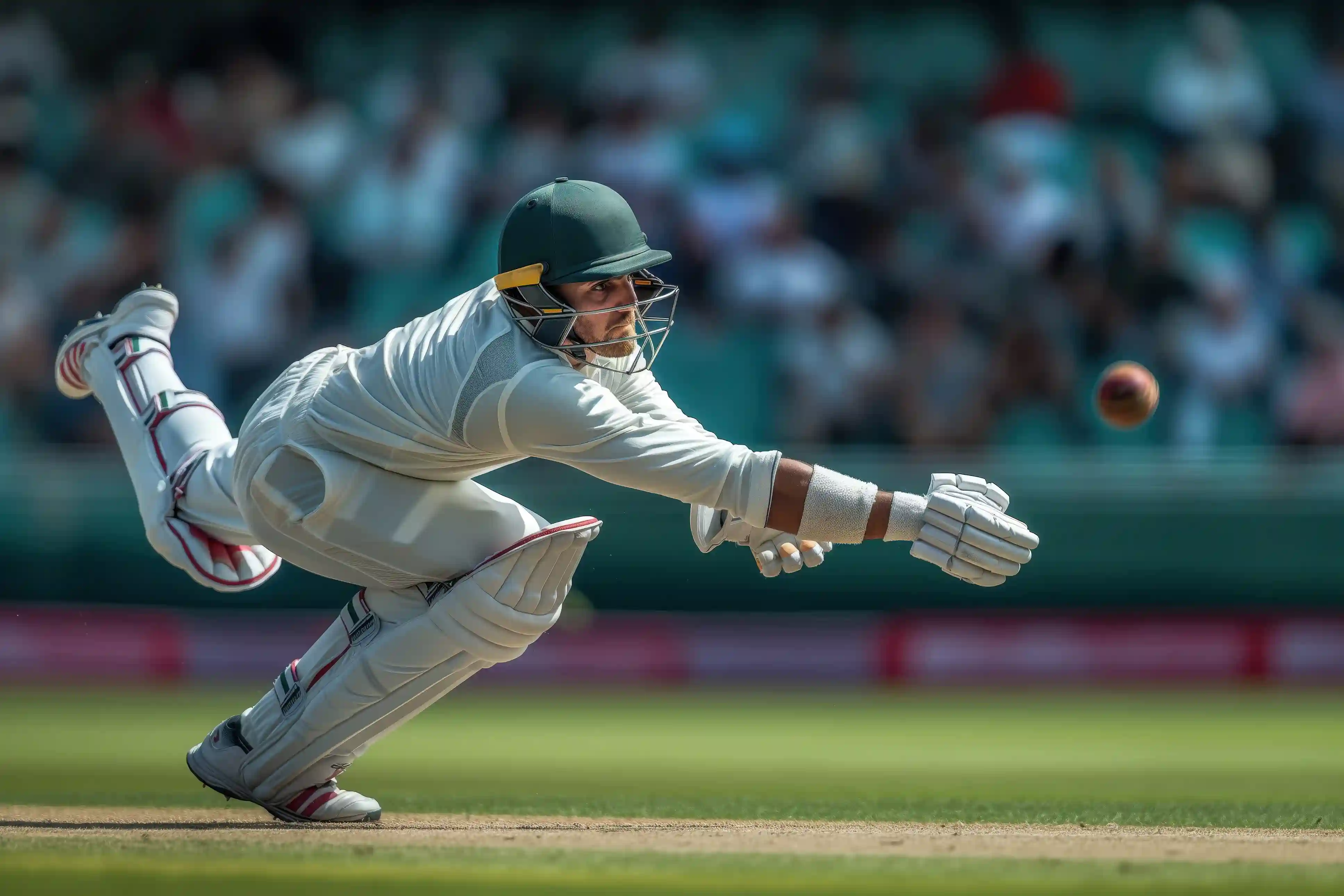 Cricket player in action